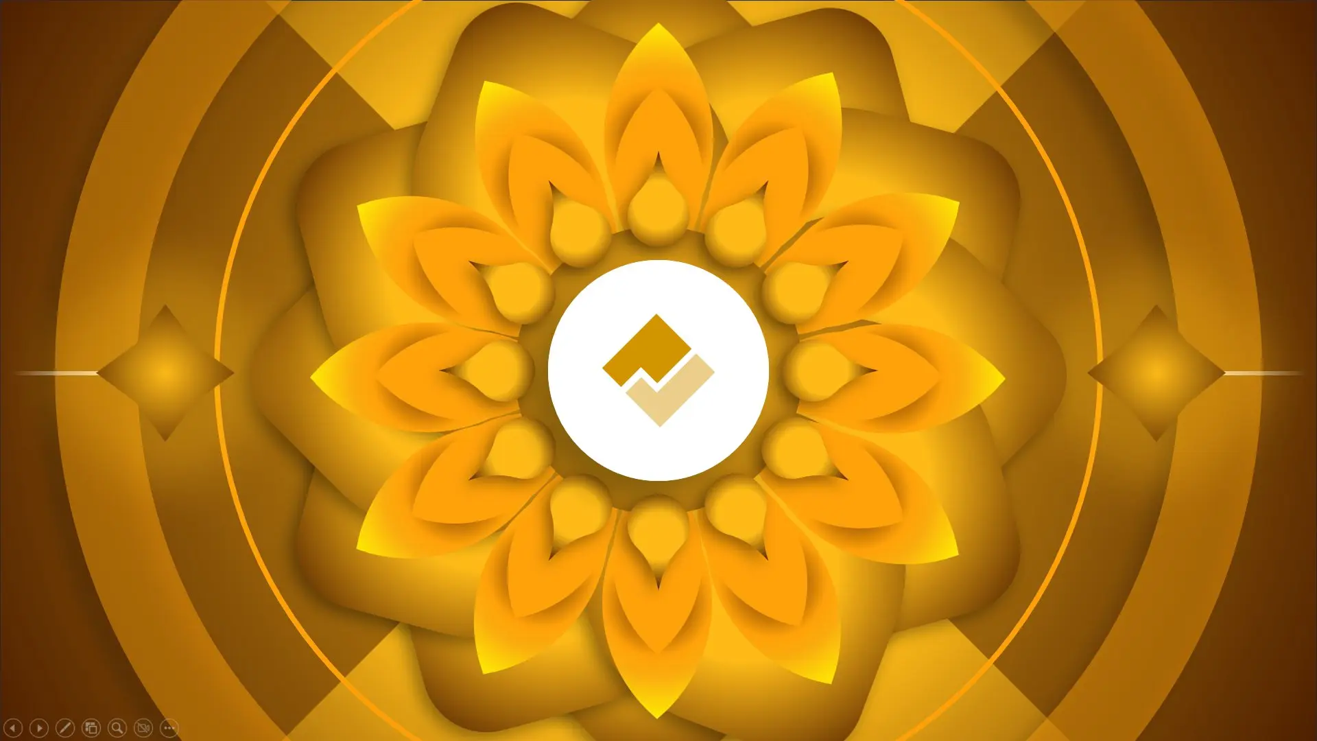 PP - 22 Golden Lotus Morph PPT Template Preview