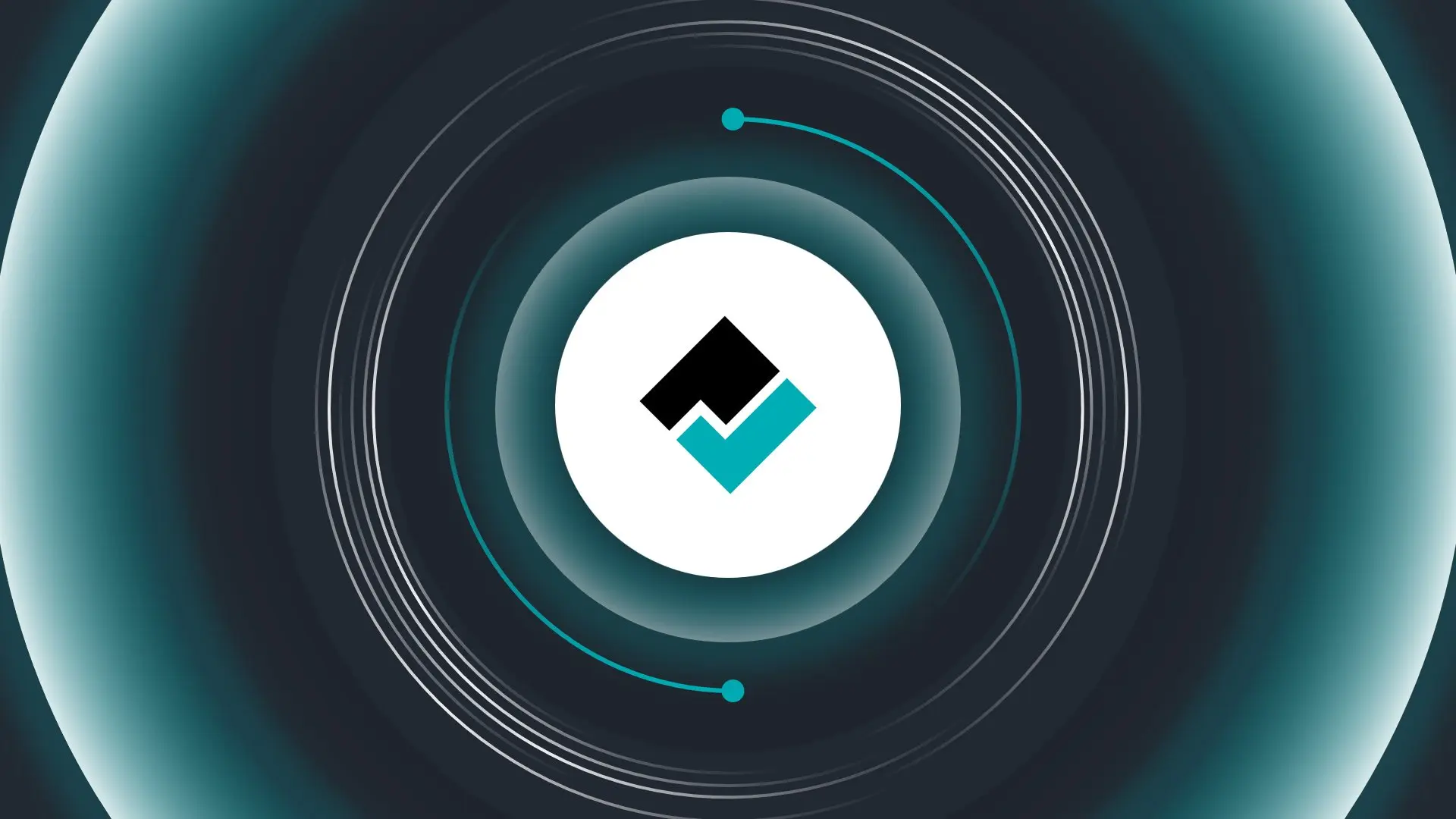 PP - 23 Teal Orbit Morph PPT Template Preview