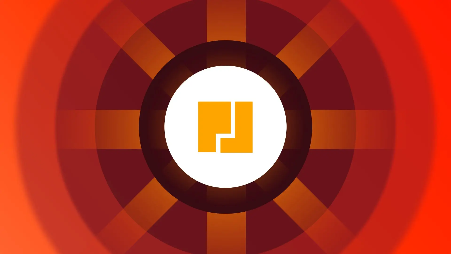 PP - 27 Amber Radial Morph PPT Template Preview