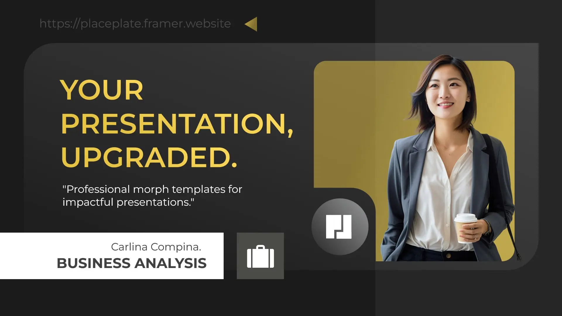 PP - 33 Dark Gold Morph PPT Template Preview